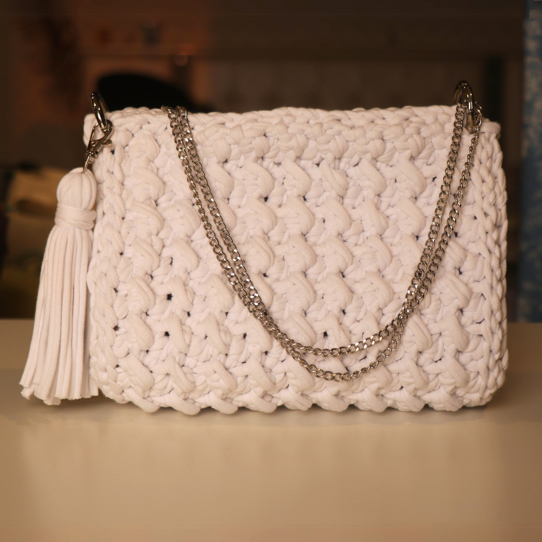 White Crochet Bag
