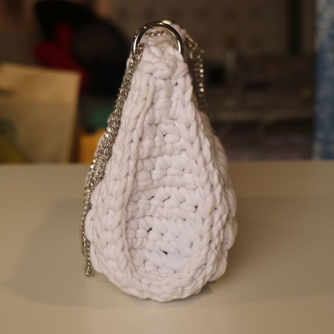 White Crochet Bag