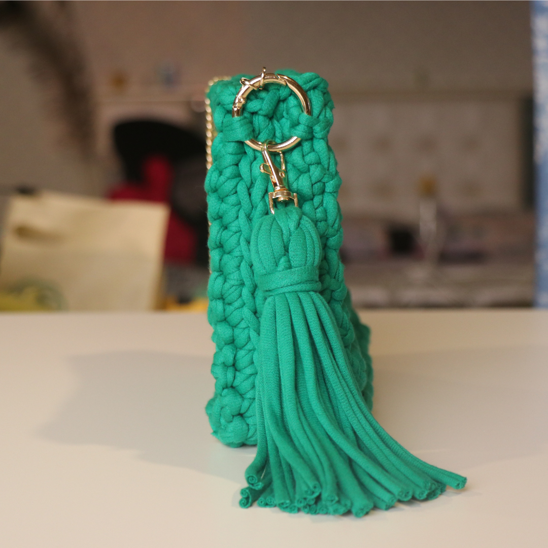 Dark Green Crochet Bag