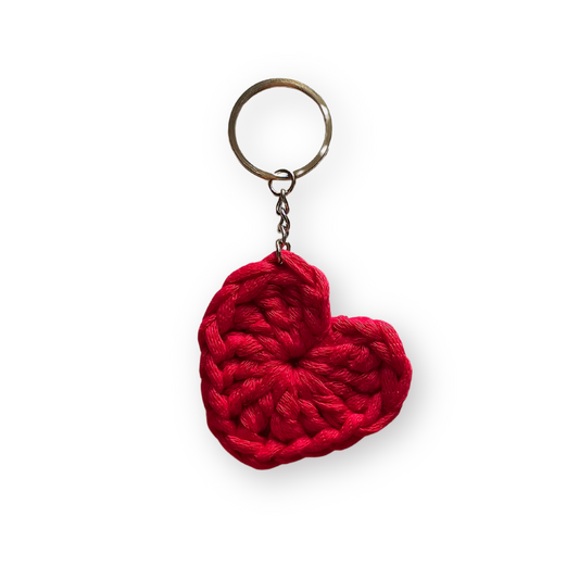 Crochet Heart Keychain
