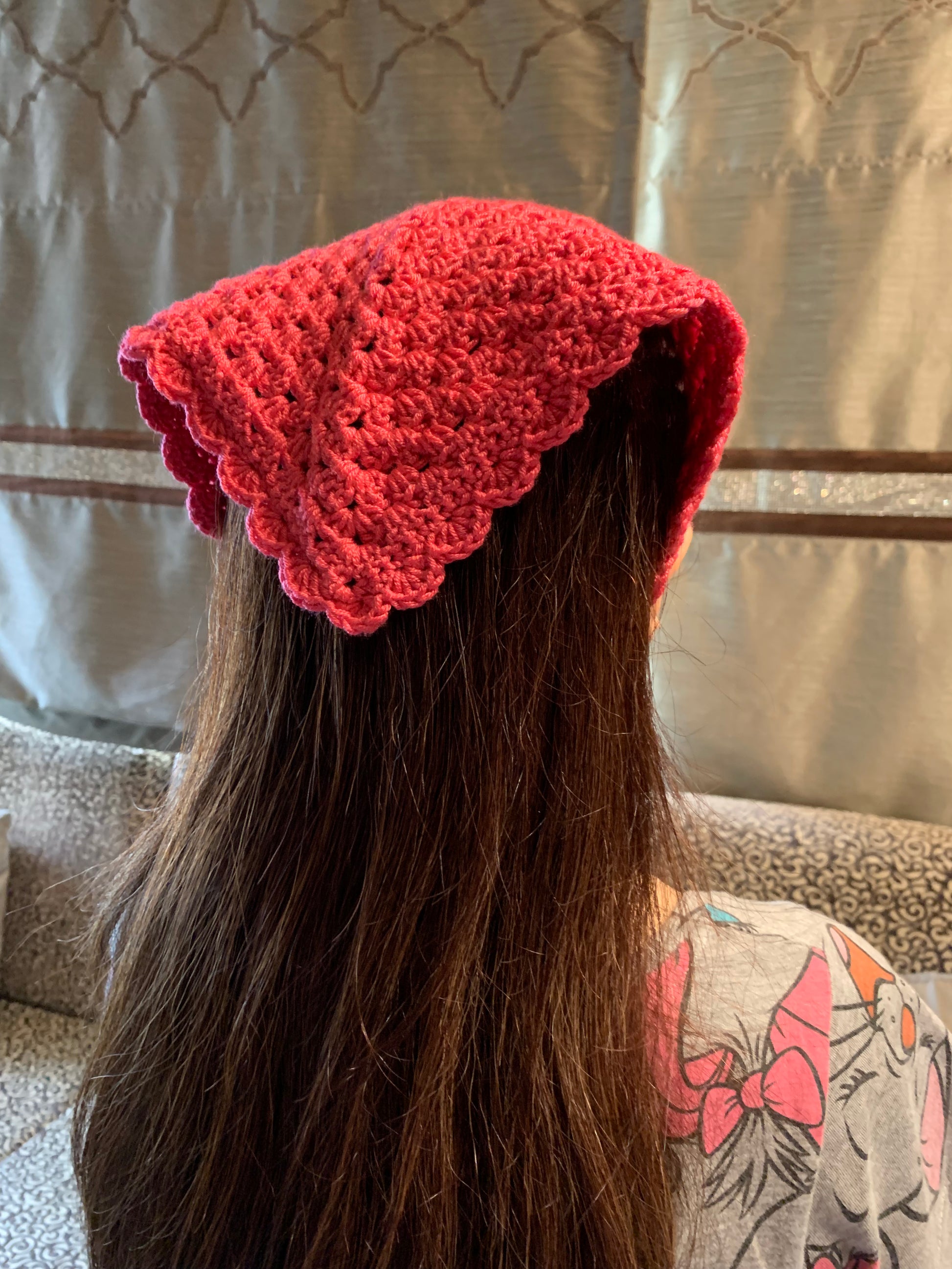 crochet bandana pink colour