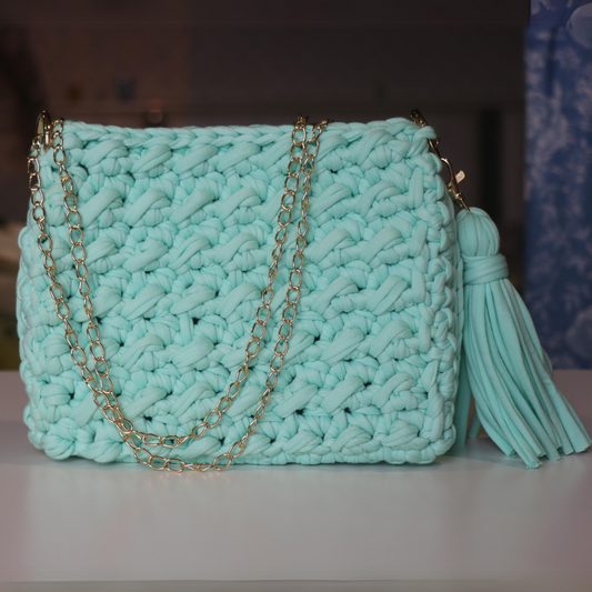 Mint Green/Sea Green Crochet Bag