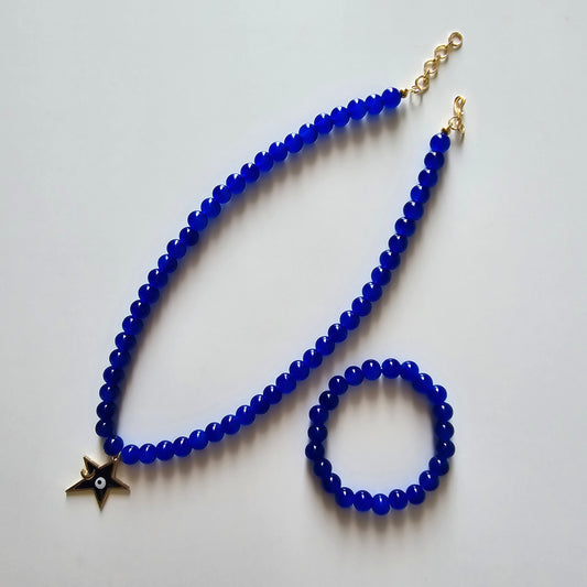 Beaded Necklace and Bracelet Set