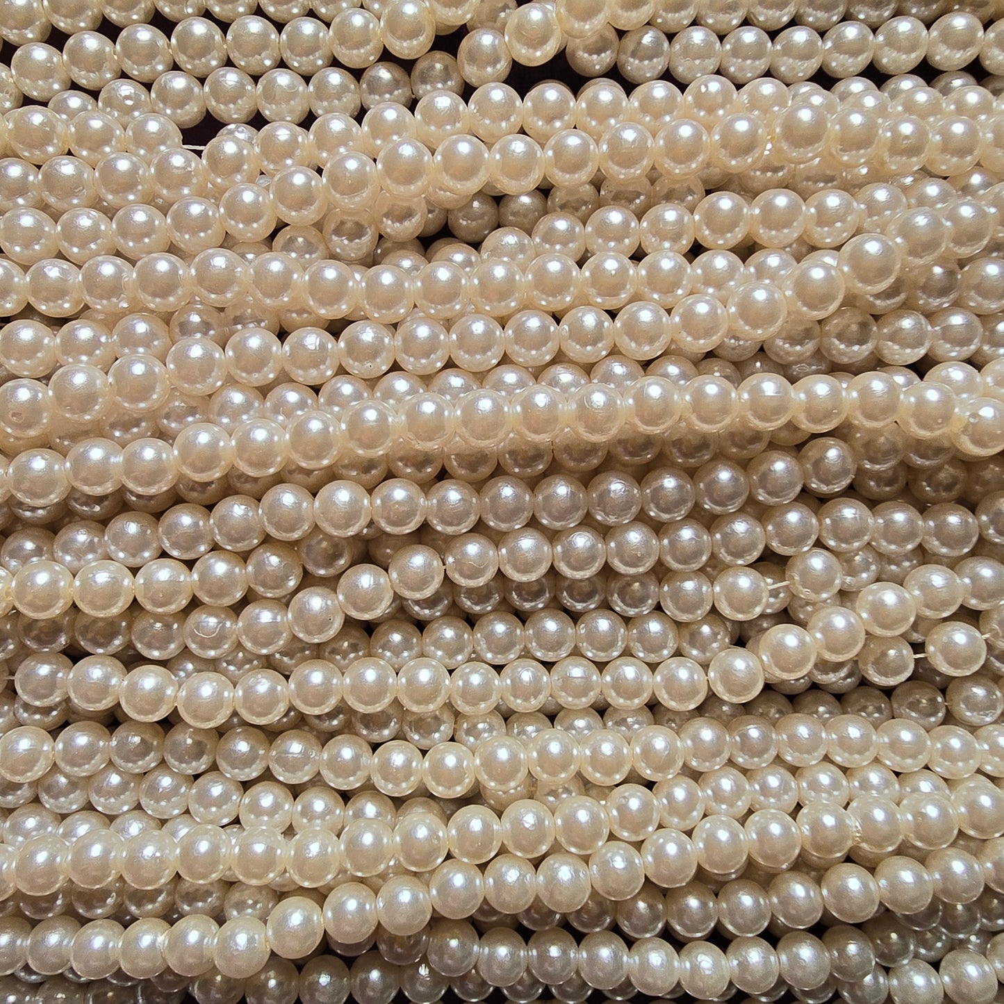 Acrylic off white Pearl beads (1 line)