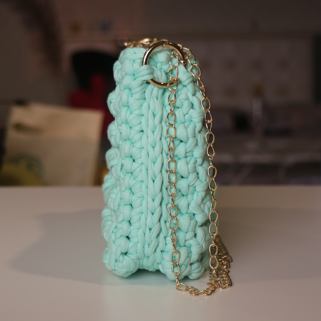 Mint Green/Sea Green Crochet Bag
