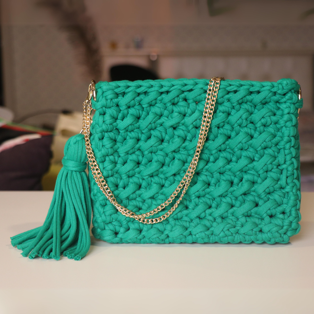 Dark Green Crochet Bag