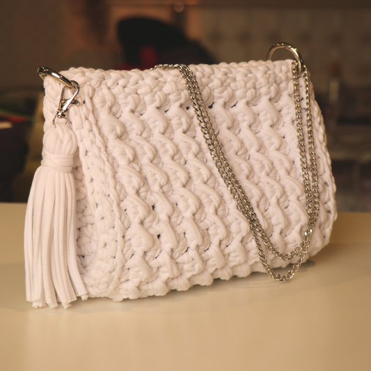 White Crochet Bag