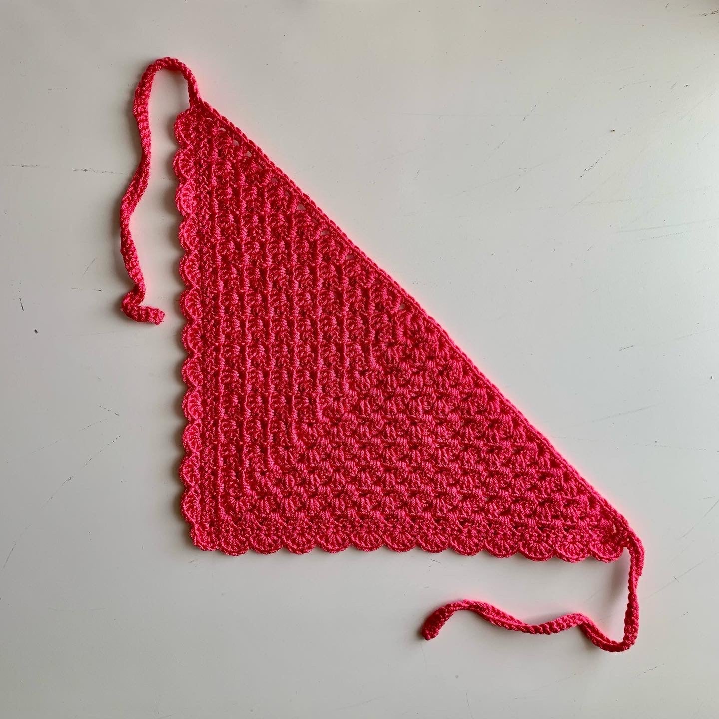 crochet bandana pink colour